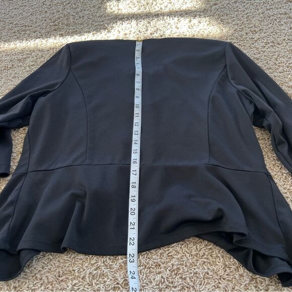 Perception NY Peplum Black Blazer Three Quarter Sleeve Jacket Blazer - Picture 10 of 13